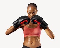 Tough black female boxer