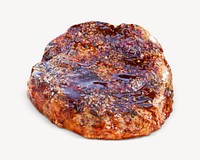 Sauced beef steak isolated image