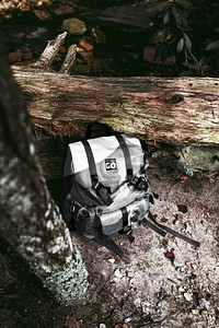 White & gray travel backpack