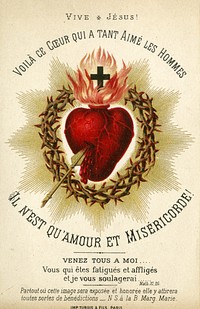 Catholic holy card depicting the Sacred Heart of Jesus, circa 1880. Auguste Martin collection, University of Dayton Libraries.