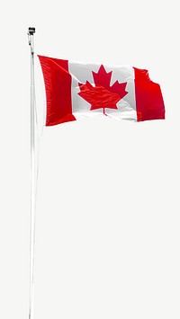 Canada flag on pole psd