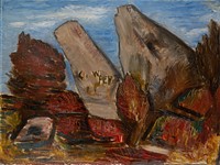 Whale’s Jaw, Dogtown Common, Cape Ann, Massachusetts (1934) painting in high resolution by Marsden Hartley. Original from the Yale University Art Gallery. 