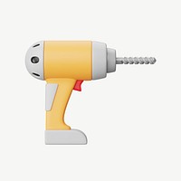 3D power drill, collage element psd