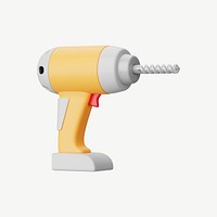 3D power drill, collage element psd