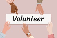 Volunteer, diverse hands remix