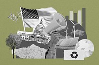 American climate protest, environment collage