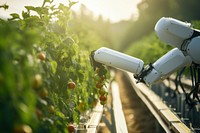 Robot arm harvesting vegetable, farming technology 