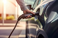 EV car at charging station 