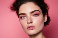 Woman with pink makeup 