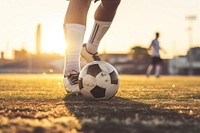 Soccer player playing ball