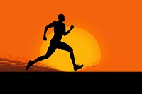 Silhouette man running during sunset