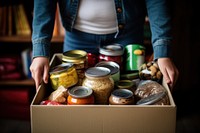 Woman preparing food donation