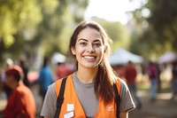 Adult smile volunteer portrait. 