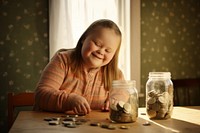 Girl counting money