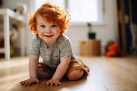 Baby cheerful crawling portrait. AI generated Image by rawpixel.