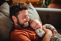 Baby furniture cheerful portrait. 