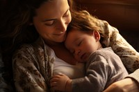 Newborn hugging adult cozy. AI generated Image by rawpixel.