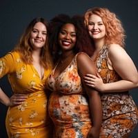 Happy diverse women portrait AI generated image