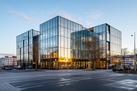 Building with glass windows 