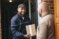 Cheerful delivery man