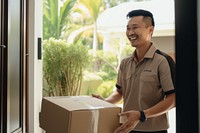 Cheerful delivery man