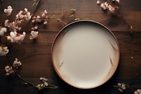 Aesthetic plate on wooden table