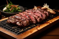 Medium rare grilled wagyu steak AI generated image