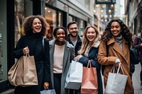 Shopping bag laughing smiling. 