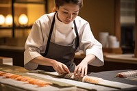Asian chef making Japanese food AI generated image