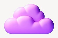 3D purple cloud icon illustration