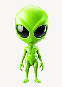 Green alien cartoon character illustration