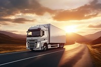 Cargo truck with morning light AI generated image