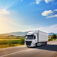 Cargo truck on sunny day 