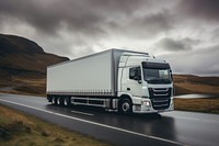 White cargo truck on cloudy day AI generated image