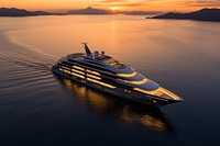 Luxury yacht at sunset