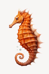 Detailed orange seahorse illustration
