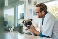 Veterinarian and dog  image