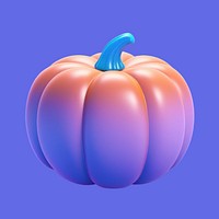 Colorful 3D pumpkin on purple