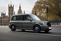 Silver car on England's street.  by rawpixel.