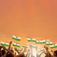 Flag of India orange background