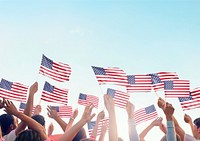 Flag of the United States blue background