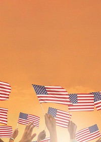 Flag of the United States orange background