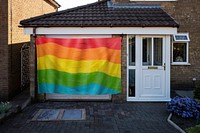LGBTQ pride flag mockup psd