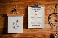 Menu page clipboard mockup psd