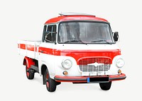 Red vintage car isolated object psd