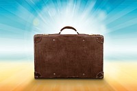 Vintage suitcase mockup psd