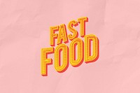 Fast food typography background, text