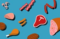 Meat & cold cuts patterned background