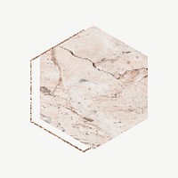 Aesthetic marble hexagon, geometric shape psd