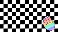 LGBTQ+ hand desktop wallpaper, black & white chess board